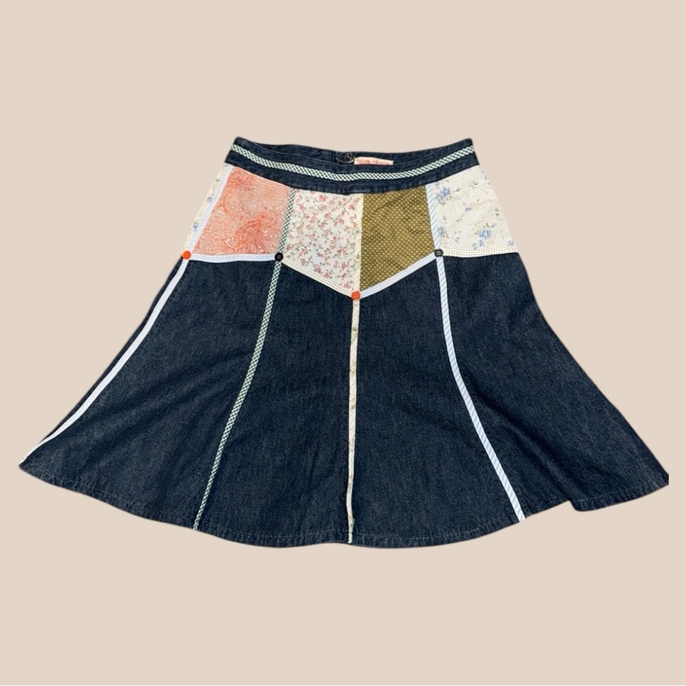 Anthro Bica Cheia Gored Denim Skirt Size 4
